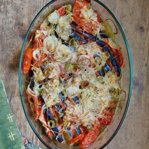 Aubergine mit Tomate überbacken-rezept-vivikocht
