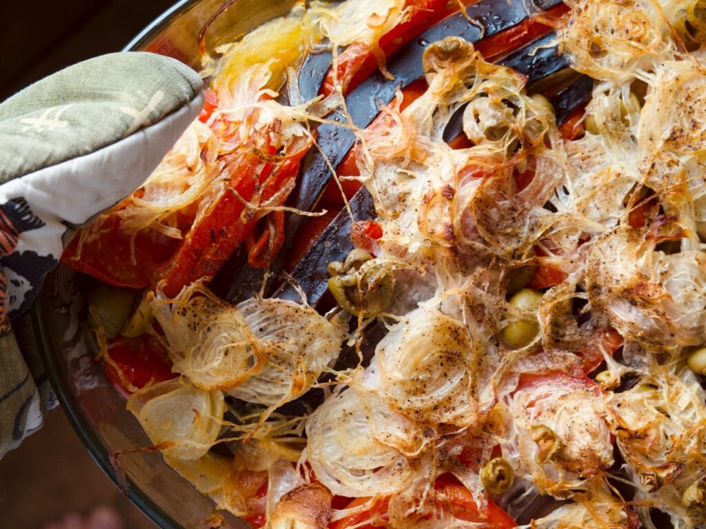 Geröstete vegane Aubergine