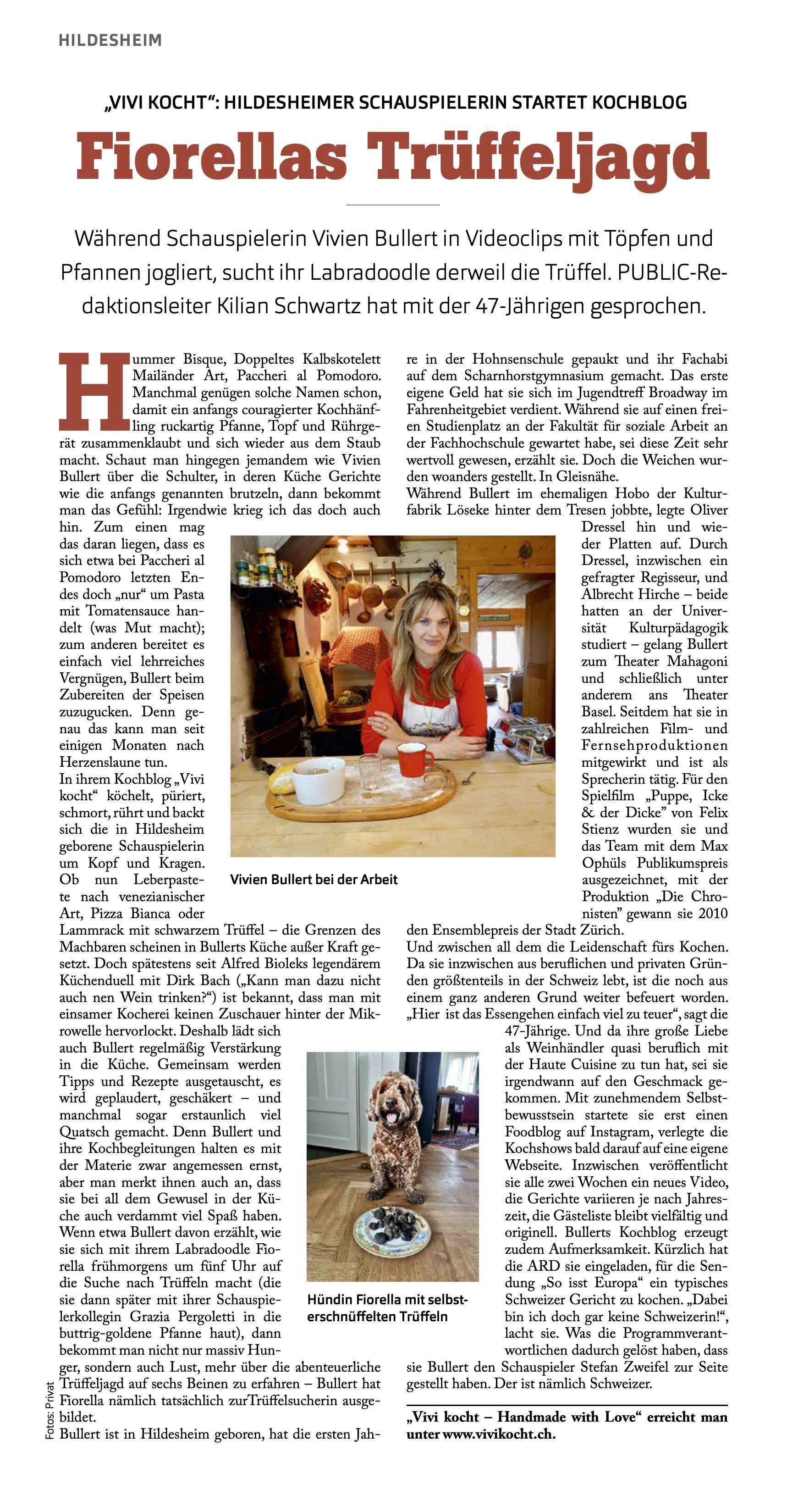 Interview im Hildesheimer Stadtmagazin Public Vivi kocht