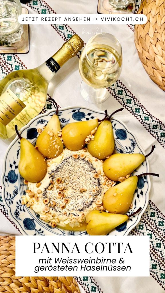 Panna-Cotta-Weissweinbirne