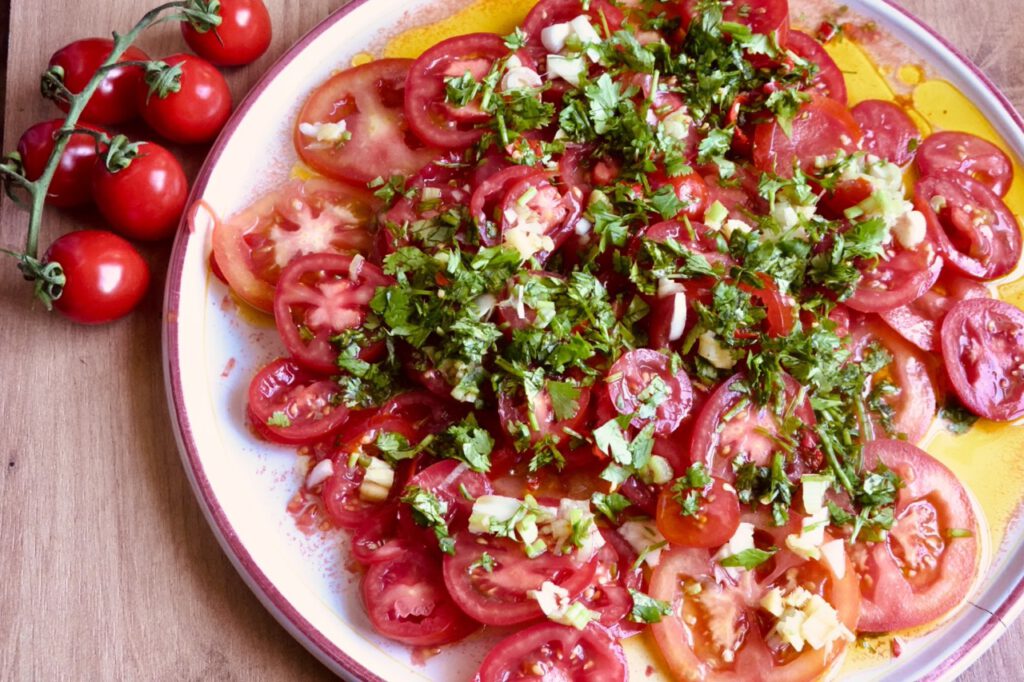 Tomaten-Carpaccio nach Ottolenghi