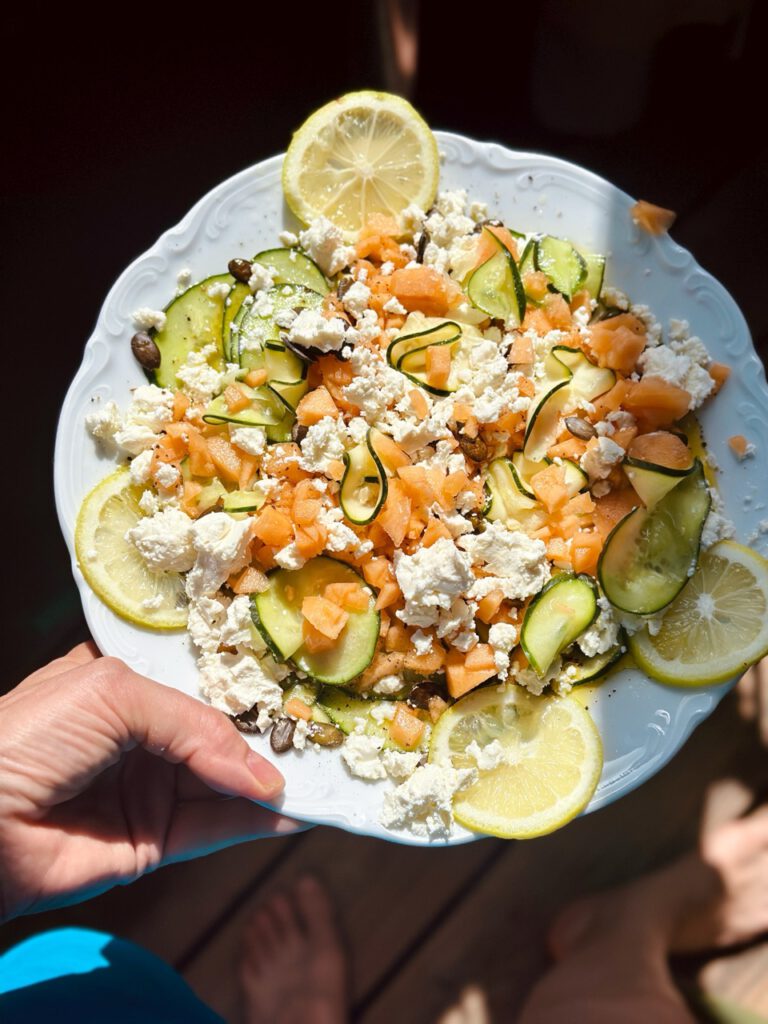 Feta-, Zitronen- & Melonensalat