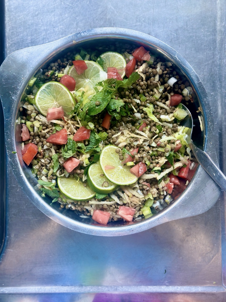 Linsensalat mit Apfel und Minze